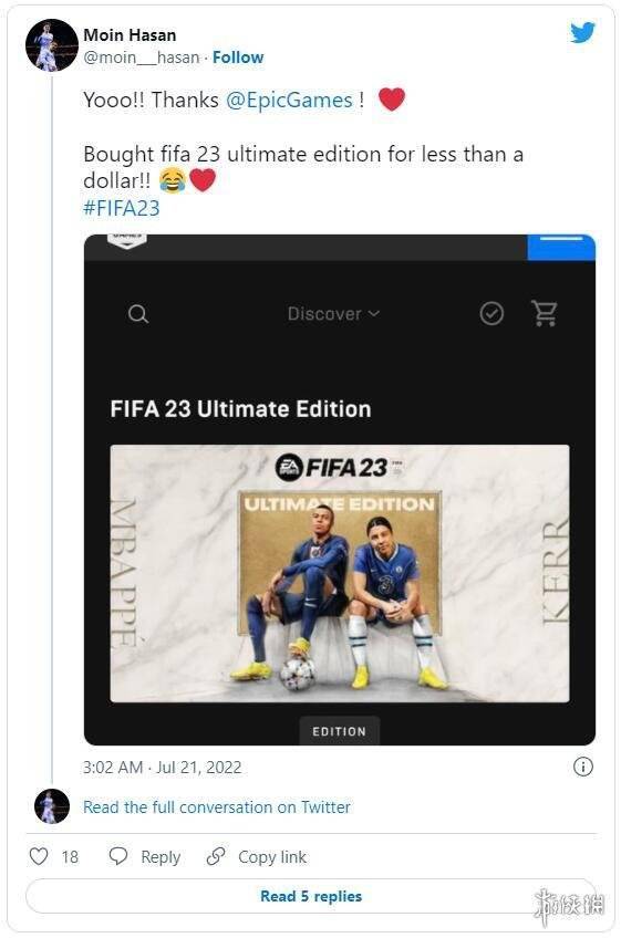 Epic闹乌龙《FIFA 23》仅需0.4元！玩家疯狂涌入抢购s2.jpeg